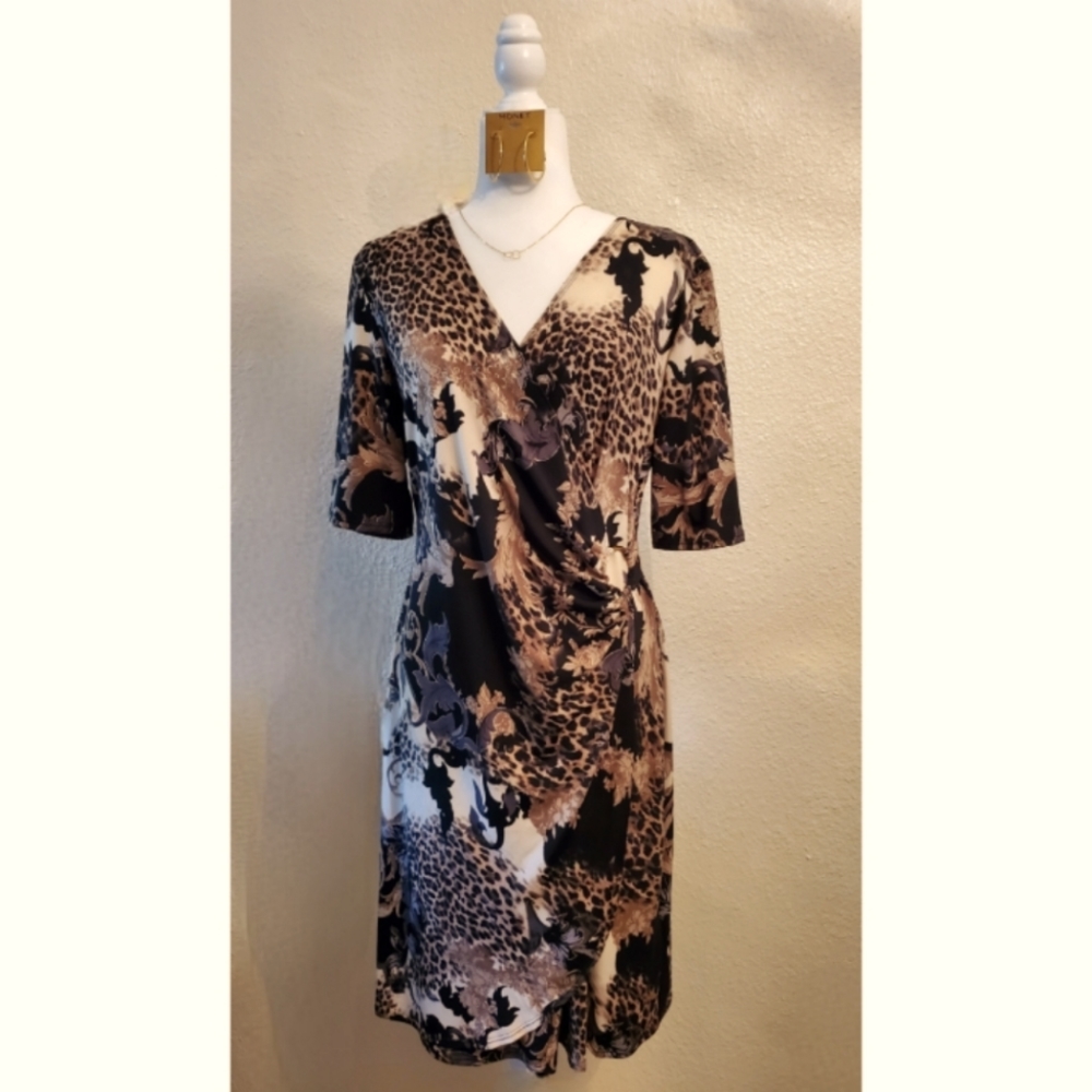 Draped Crossed Front Cocktail Dress (Accessories Not Included)
